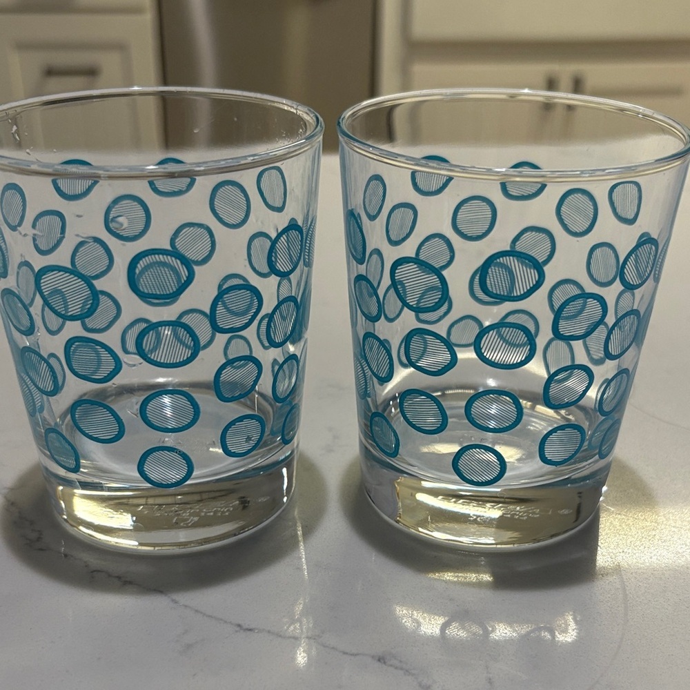 IKEA Blue Patterned Glass Tumblers - Picture 2 of 4